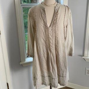 CP Shades 100% Linen Regina Dress Off White Sz M